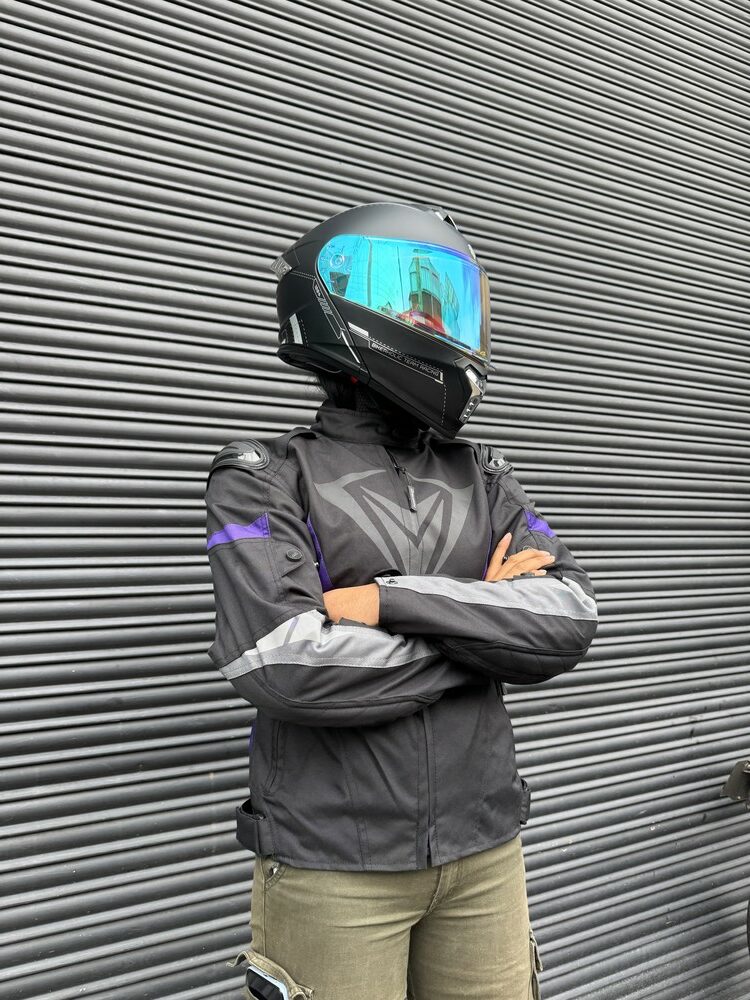 Chaqueta Hard Racer Morado Negro Mujer