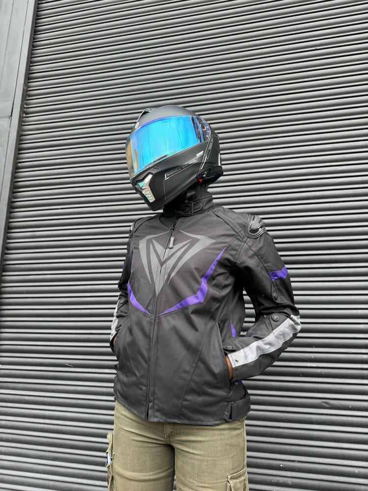 Chaqueta Hard Racer Morado Negro Mujer