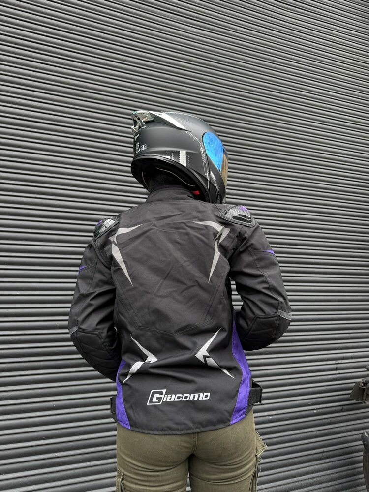 Chaqueta Hard Racer Morado Negro Mujer